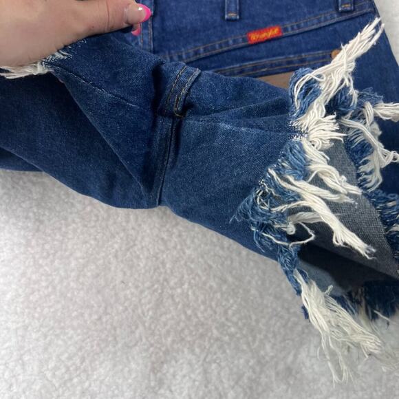 Wranglers Cutoff Boho Western Denim Distressed High Rise Shorts Micro Short 15 - Picture 5 of 5